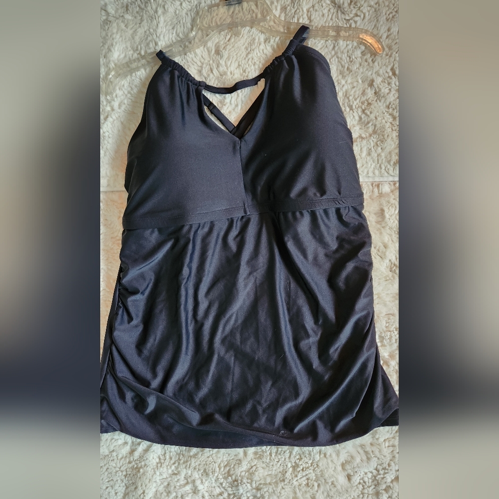 Time and Tru Black Swim Top